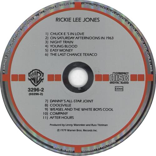 Rickie Lee Jones Rickie Lee Jones German CD album (CDLP
